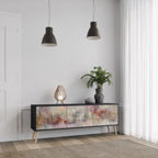 VEILED SUMMIT Móvel de TV com 3 Portas em Acabamento Preto