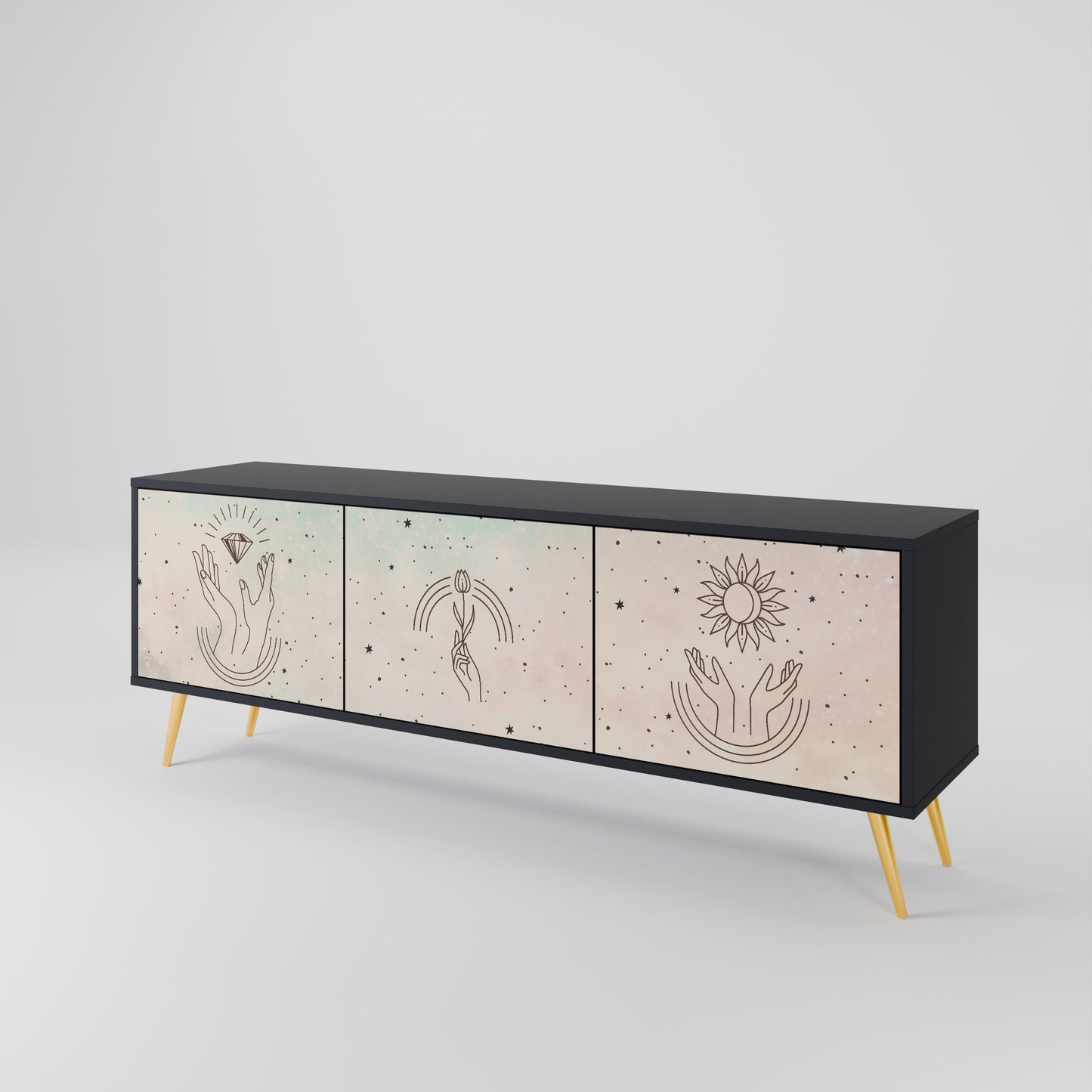 DELICATE BEAUTY Móvel de TV de 3 Portas