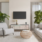 DELICATE BEAUTY Móvel de TV com 3 Portas em Acabamento Preto