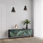 ROYAL GREEN Móvel de TV com 3 Portas em Acabamento Preto