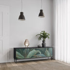 ROYAL GREEN Móvel de TV com 3 Portas em Acabamento Preto