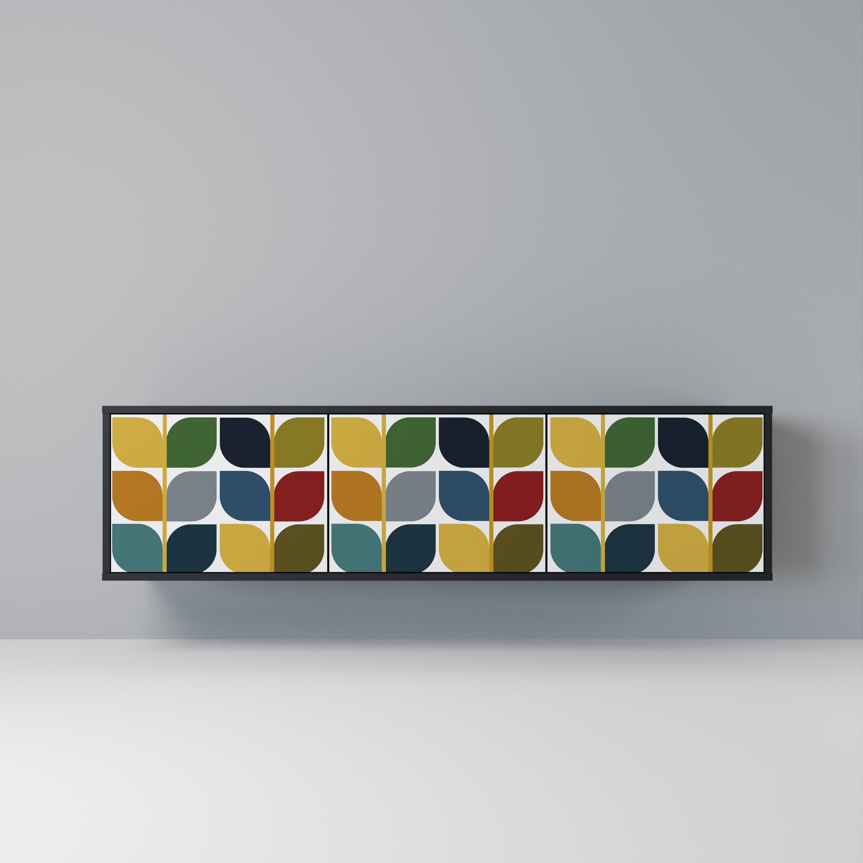 WEIGHTLESS HOURS Móvel de TV com 3 Portas em Acabamento Preto