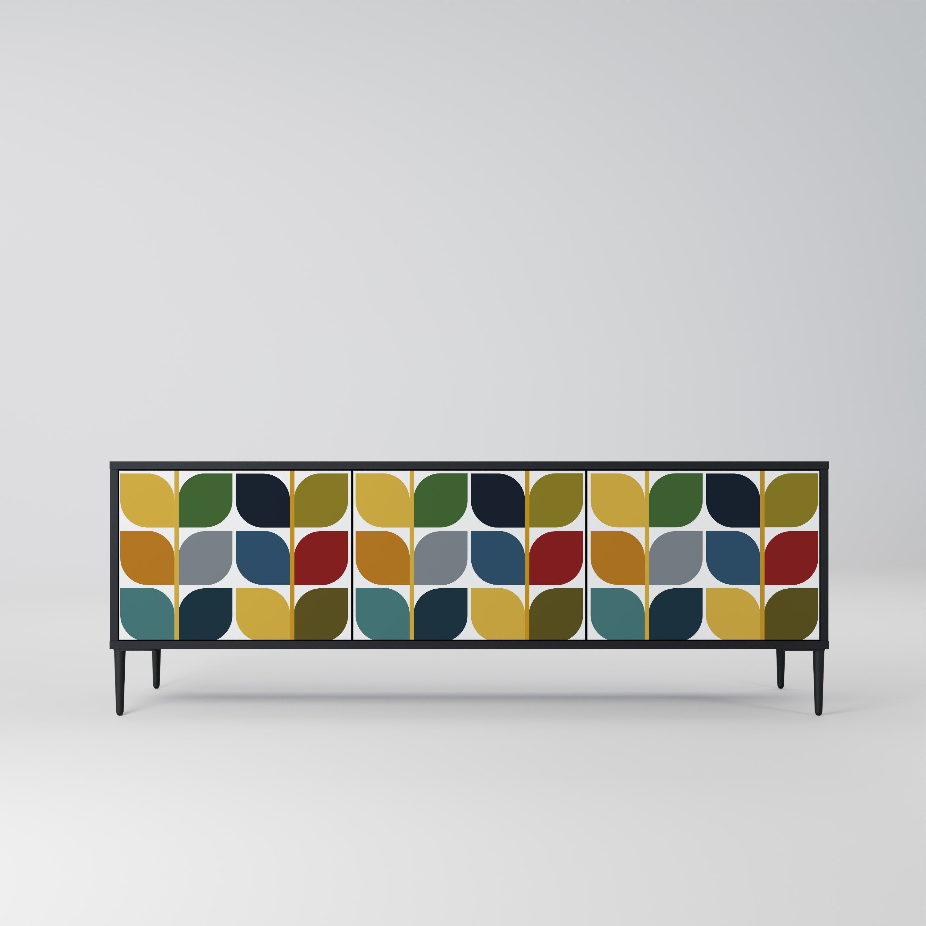 WEIGHTLESS HOURS Móvel de TV com 3 Portas em Acabamento Preto