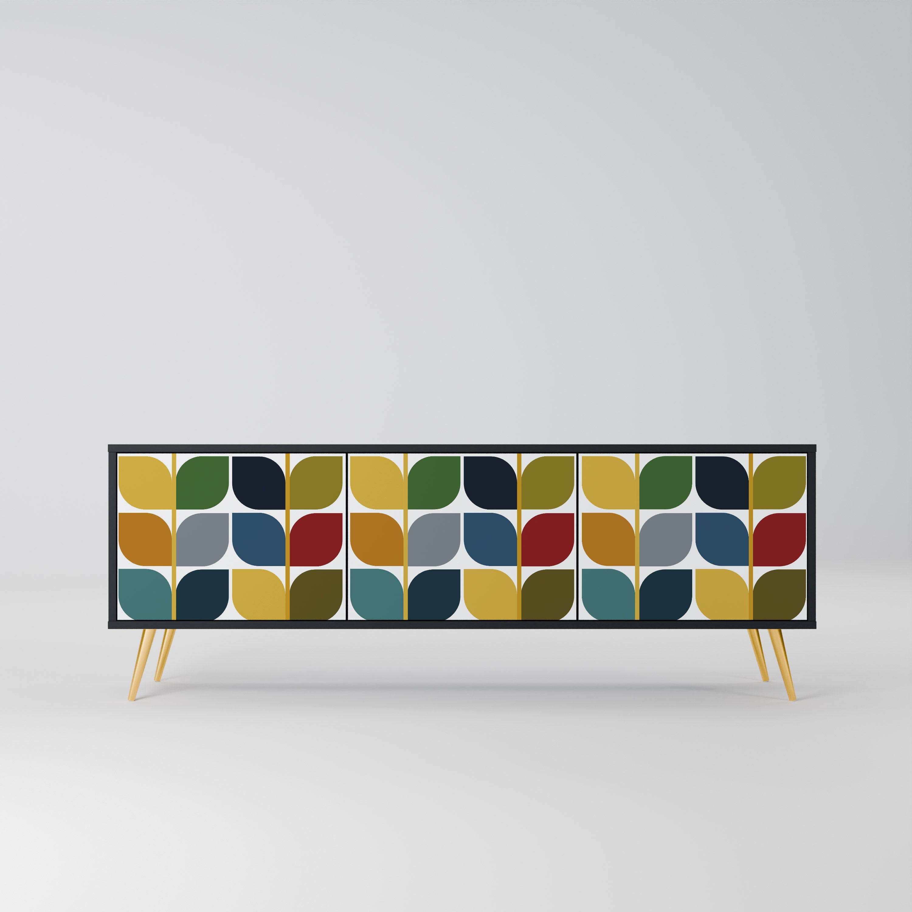 WEIGHTLESS HOURS Móvel de TV com 3 Portas em Acabamento Preto