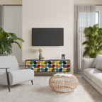 WEIGHTLESS HOURS 3-Door TV Stand in Black Finish