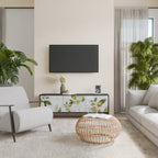 ELEGANT BOTANICS Móvel de TV com 3 Portas em Acabamento Preto