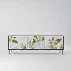 ELEGANT BOTANICS Móvel de TV com 3 Portas em Acabamento Preto