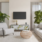 ELEGANT BOTANICS Móvel de TV com 3 Portas em Acabamento Preto