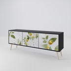 ELEGANT BOTANICS Móvel de TV com 3 Portas em Acabamento Preto