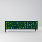 DESERT GREEN Móvel de TV com 3 Portas em Acabamento Preto