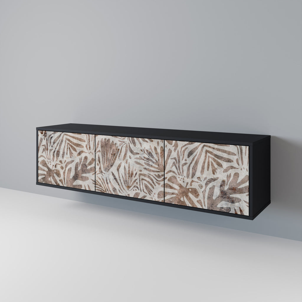 PASSING TIME Móvel de TV com 3 Portas em Acabamento Preto