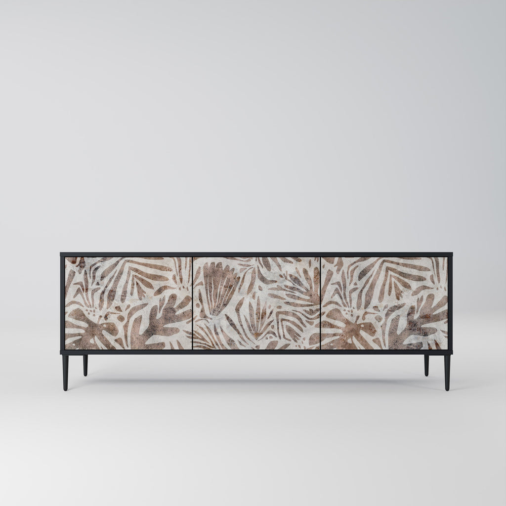 PASSING TIME Móvel de TV com 3 Portas em Acabamento Preto