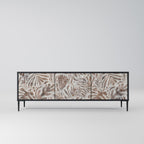 PASSING TIME Móvel de TV com 3 Portas em Acabamento Preto