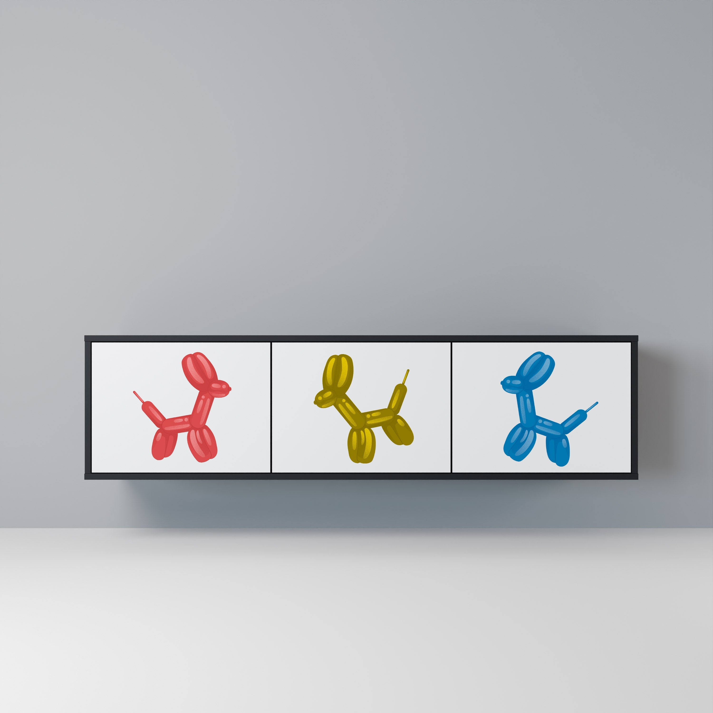 CHILDHOOD MEMORY Móvel de TV com 3 Portas em Acabamento Preto