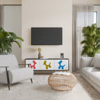 CHILDHOOD MEMORY 3-Door TV Stand in Black Finish