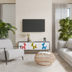 CHILDHOOD MEMORY 3-Door TV Stand in Black Finish