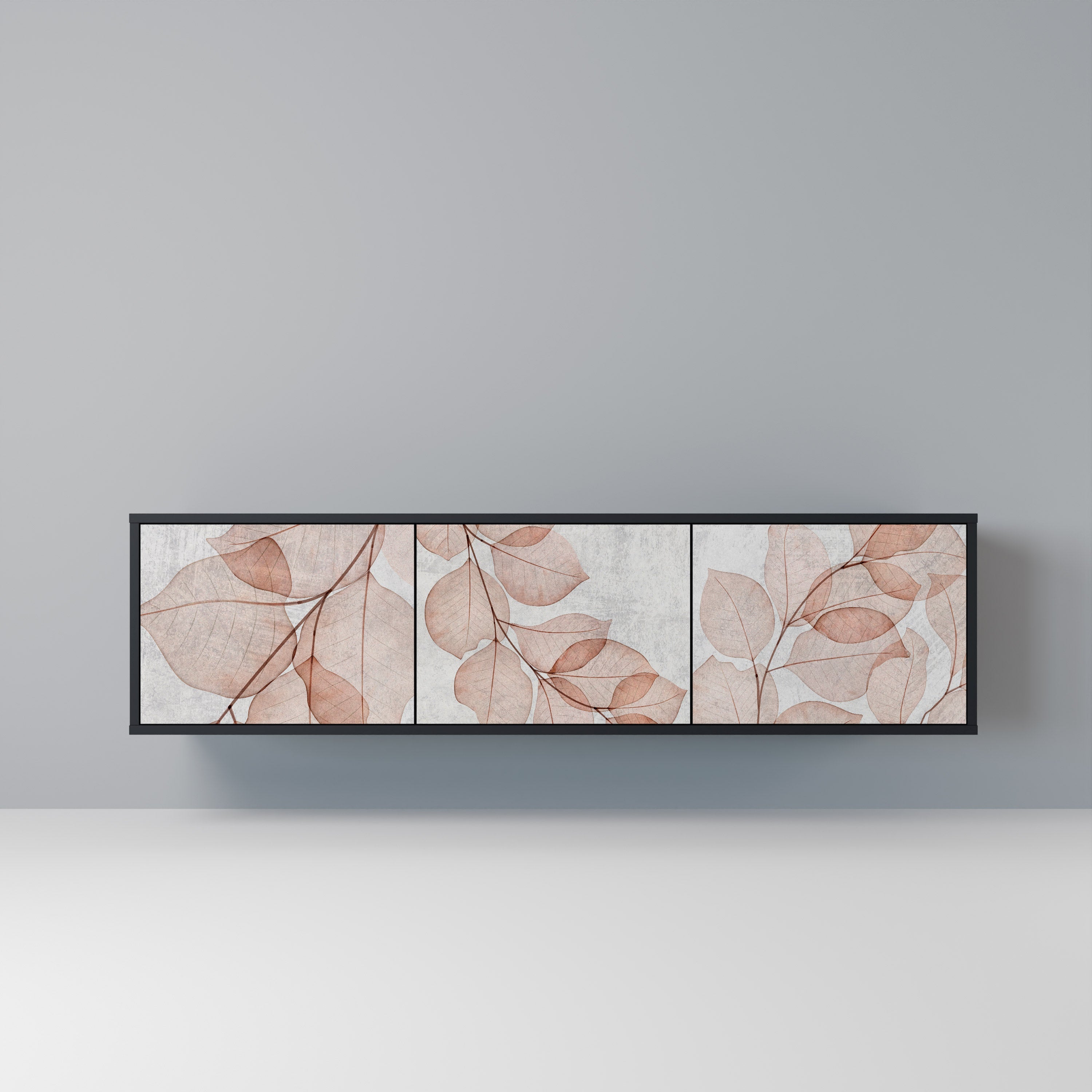 AUTUMN FRAGILITY Móvel de TV com 3 Portas em Acabamento Preto