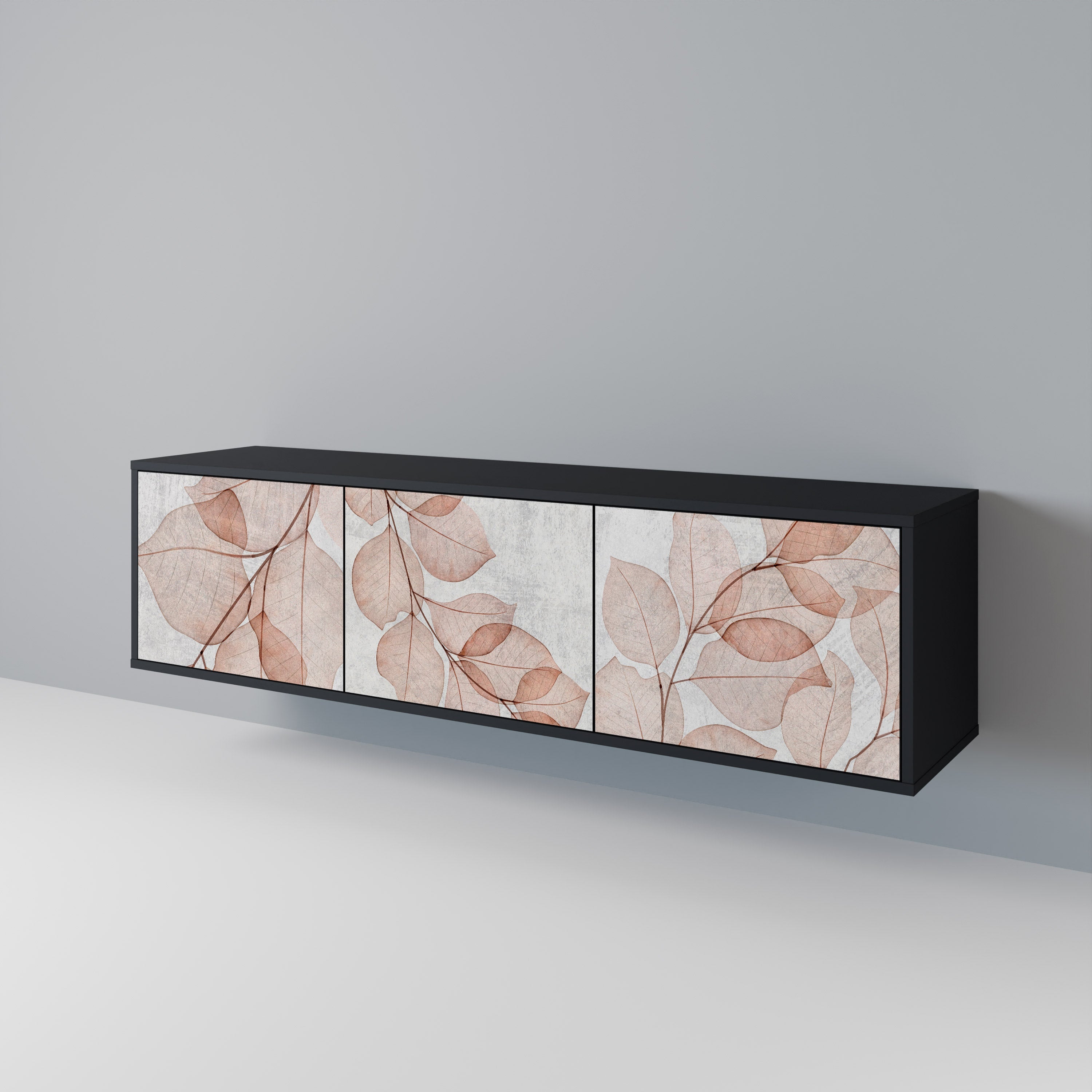AUTUMN FRAGILITY Móvel de TV com 3 Portas em Acabamento Preto