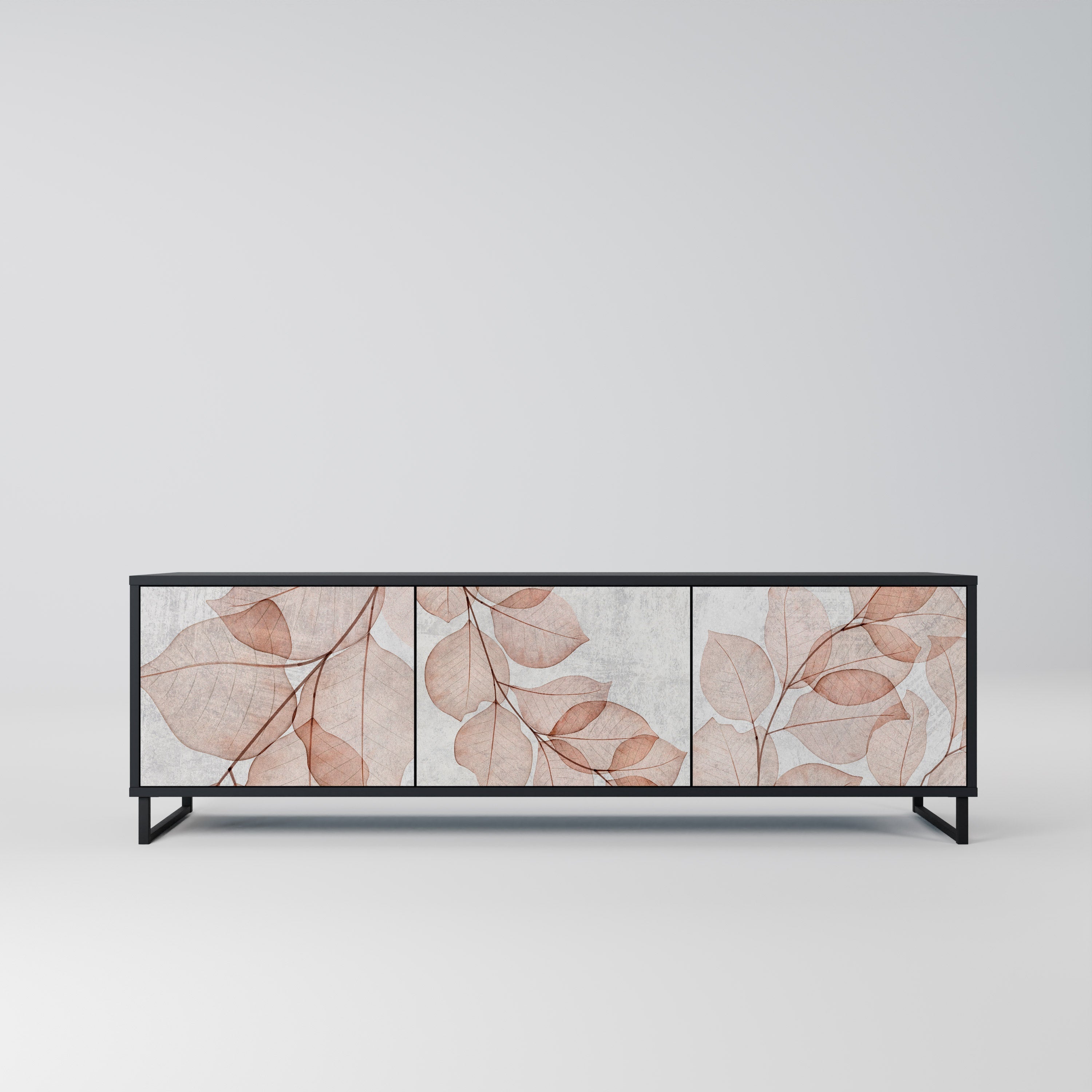 AUTUMN FRAGILITY Móvel de TV com 3 Portas em Acabamento Preto