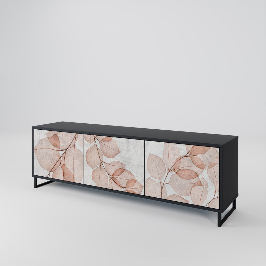 AUTUMN FRAGILITY Móvel de TV com 3 Portas em Acabamento Preto