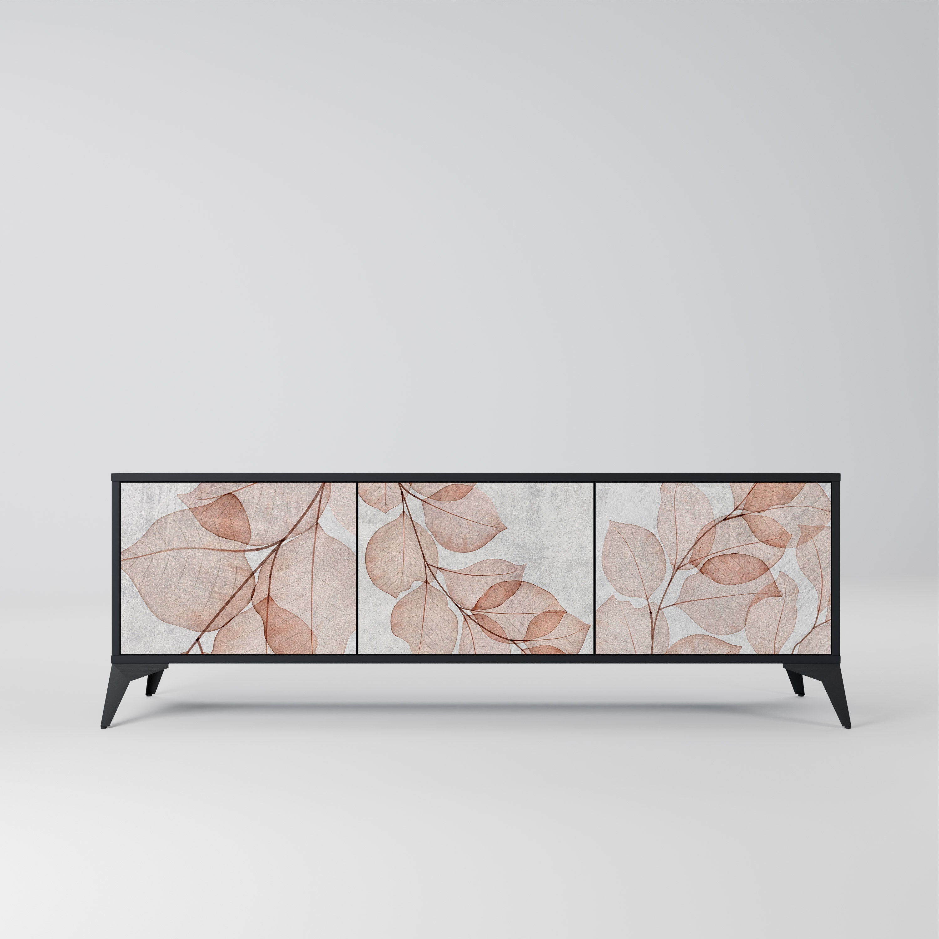 AUTUMN FRAGILITY Móvel de TV com 3 Portas em Acabamento Preto