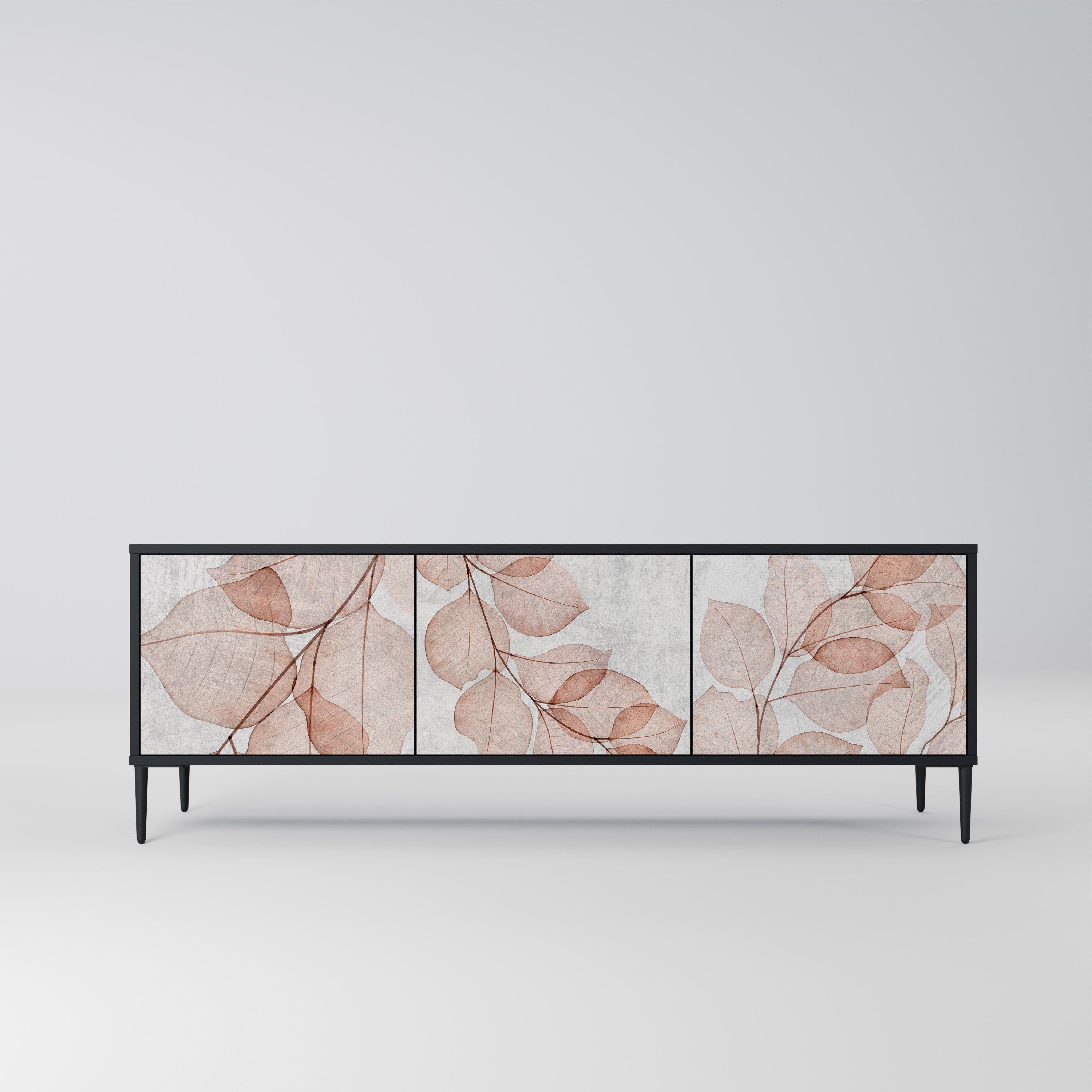 AUTUMN FRAGILITY Móvel de TV com 3 Portas em Acabamento Preto