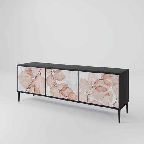 AUTUMN FRAGILITY Móvel de TV com 3 Portas em Acabamento Preto