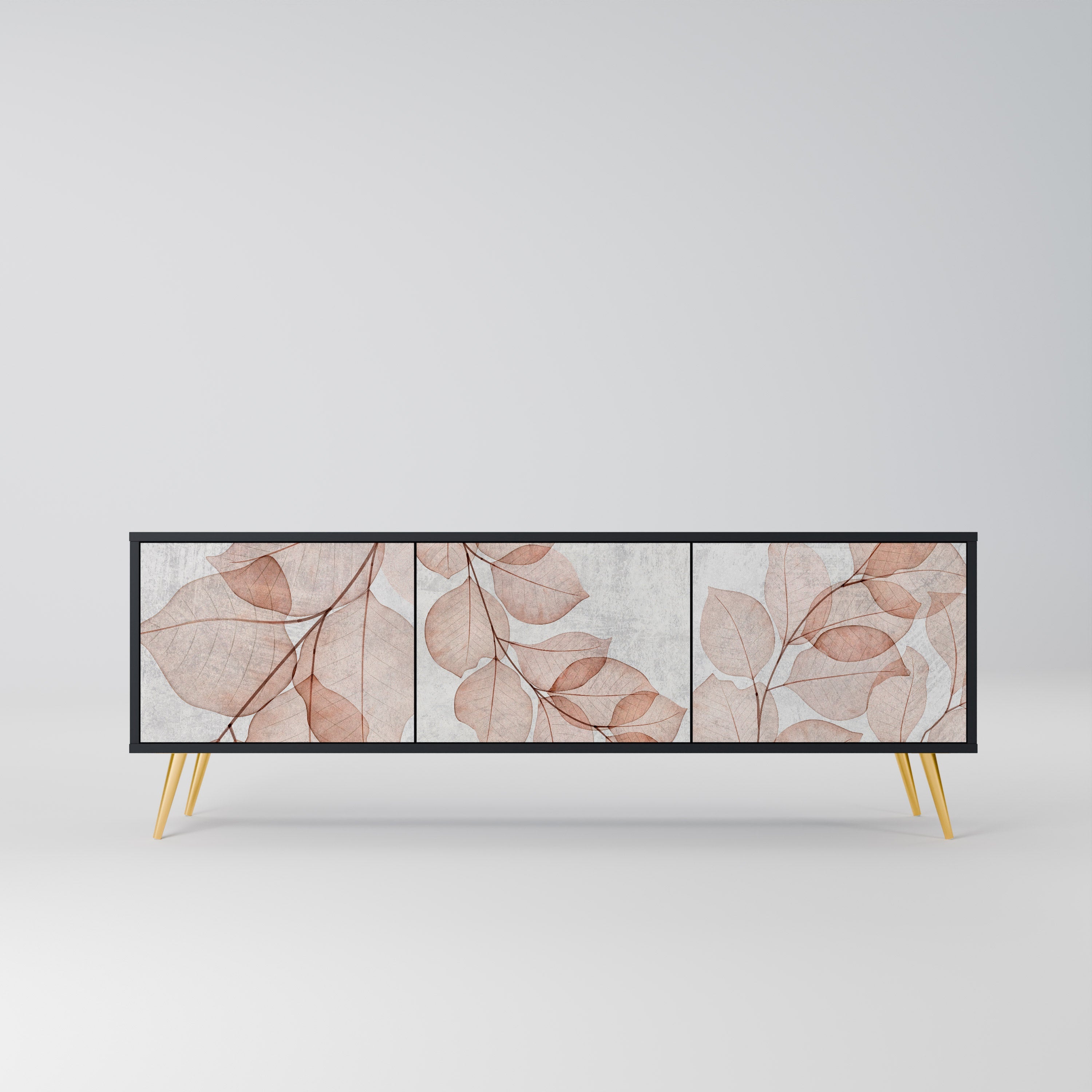 AUTUMN FRAGILITY Móvel de TV com 3 Portas em Acabamento Preto