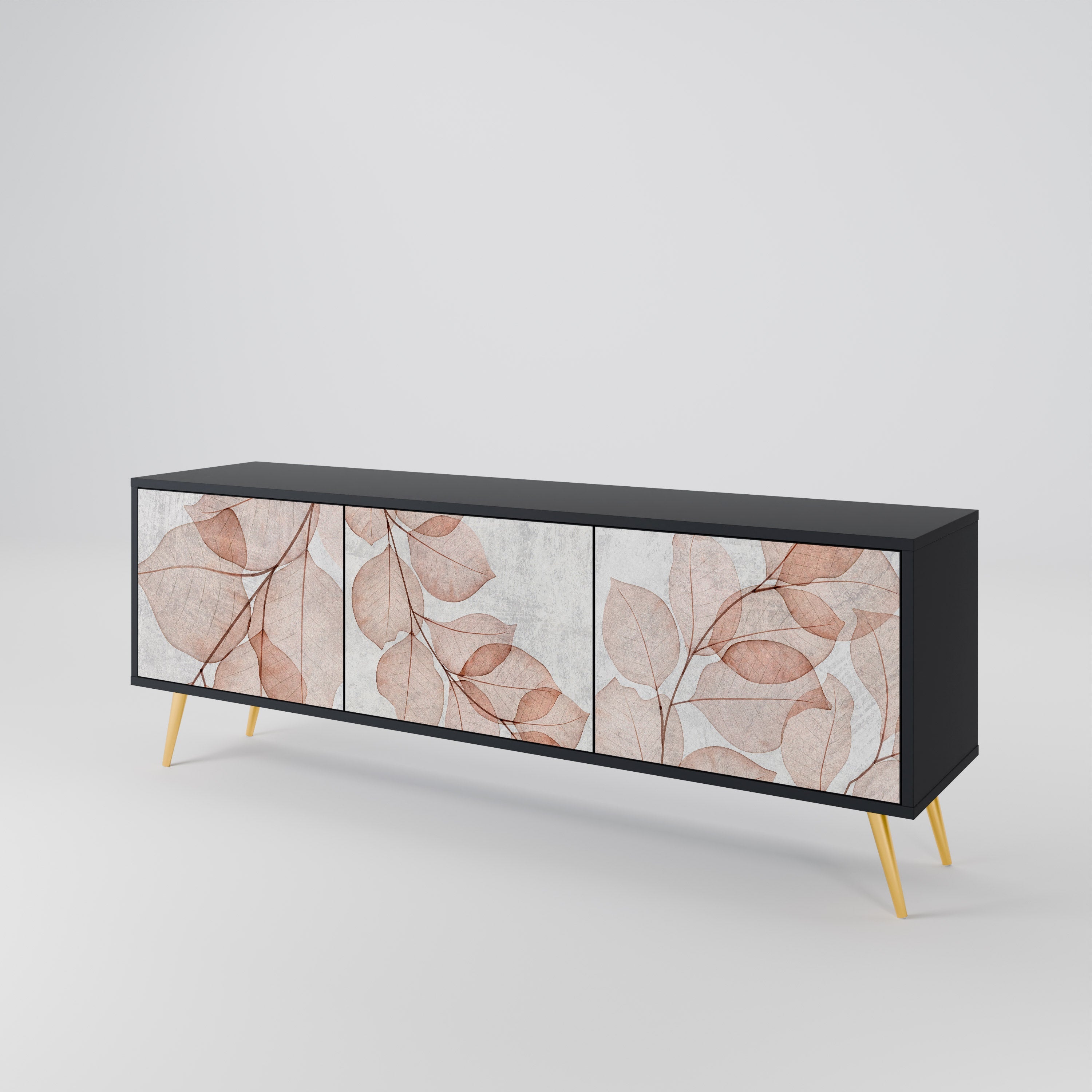 AUTUMN FRAGILITY Móvel de TV com 3 Portas em Acabamento Preto