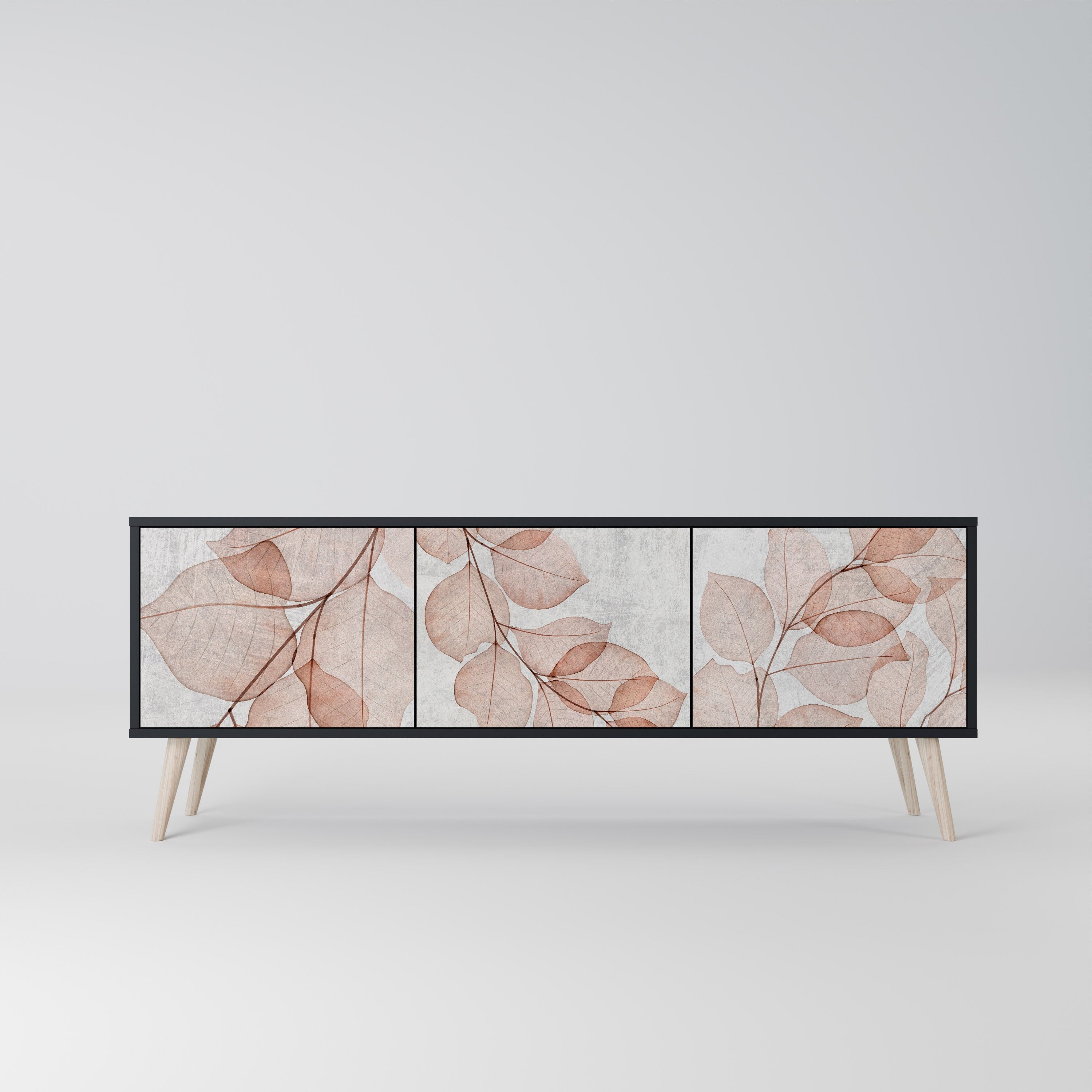 AUTUMN FRAGILITY Móvel de TV com 3 Portas em Acabamento Preto