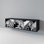 BIKE ENERGY Móvel de TV com 3 Portas em Acabamento Preto