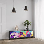 BIKE DREAMS Móvel de TV com 3 Portas em Acabamento Preto