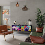 BIKE DREAMS Móvel de TV com 3 Portas em Acabamento Preto