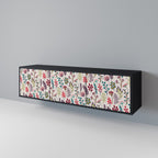 AUTUMN SUNDRIES 3-Door TV Stand in Black Finish