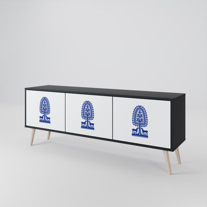 POLISH FOLK ART Móvel de TV de 3 Portas