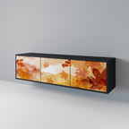 TRACES OF AUTUMN Móvel de TV com 3 Portas em Acabamento Preto