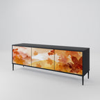 TRACES OF AUTUMN Móvel de TV com 3 Portas em Acabamento Preto