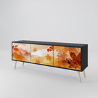 TRACES OF AUTUMN Móvel de TV com 3 Portas em Acabamento Preto