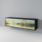 MORNING BY THE LAKE Móvel de TV com 3 Portas em Acabamento Preto