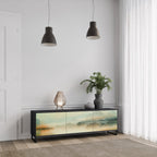 MORNING BY THE LAKE Móvel de TV com 3 Portas em Acabamento Preto