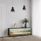 MORNING BY THE LAKE Móvel de TV com 3 Portas em Acabamento Preto