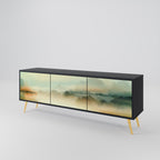 MORNING BY THE LAKE Móvel de TV com 3 Portas em Acabamento Preto