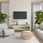 MORNING BY THE LAKE Móvel de TV com 3 Portas em Acabamento Preto