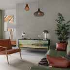 MORNING BY THE LAKE Móvel de TV com 3 Portas em Acabamento Preto