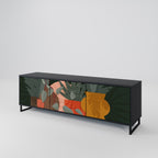TROPICAL COMPOSITION 3-Door TV Stand in Black Finish