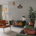 TROPICAL COMPOSITION 3-Door TV Stand in Black Finish