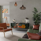 TROPICAL COMPOSITION 3-Door TV Stand in Black Finish