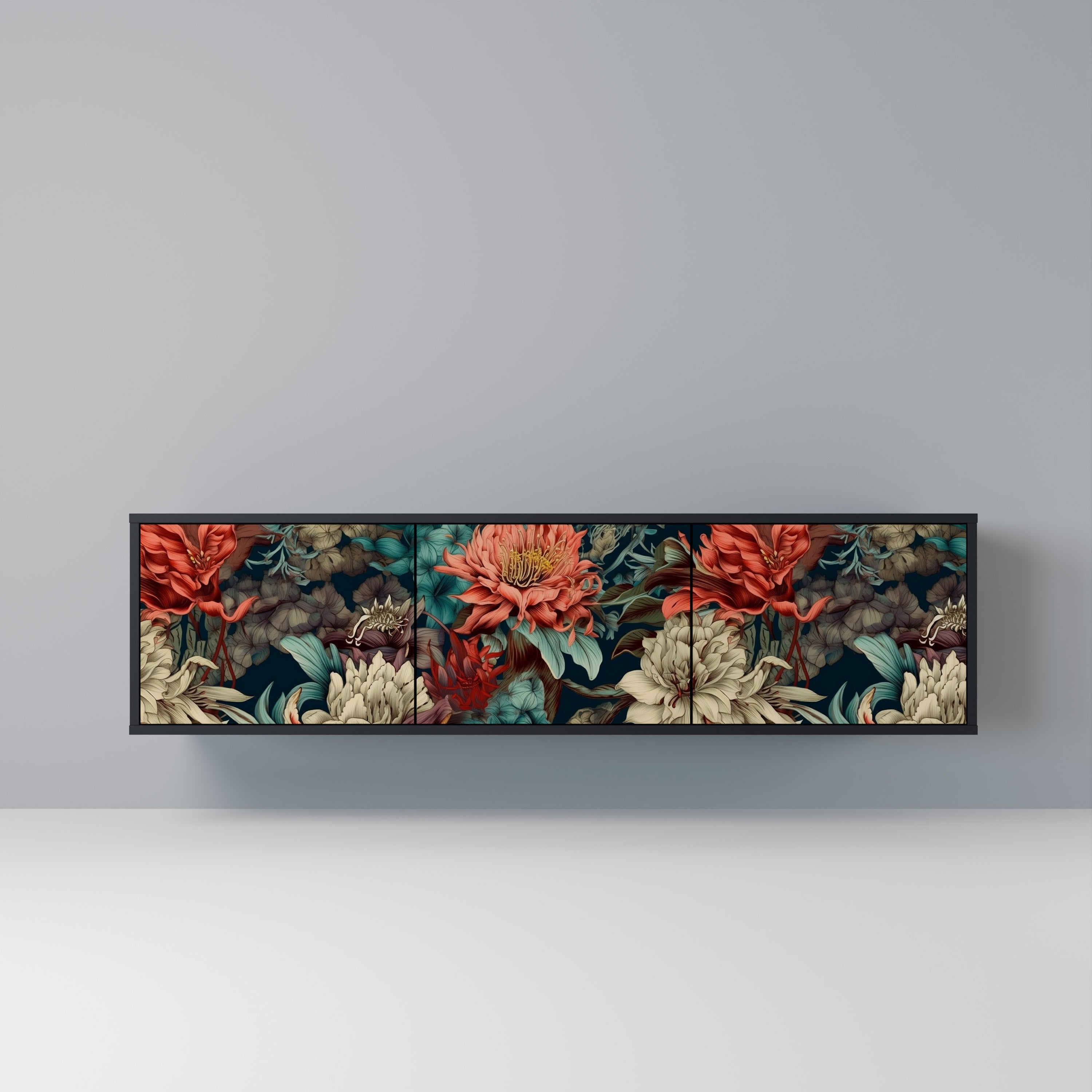 SPROUTING GRACE Móvel de TV com 3 Portas em Acabamento Preto