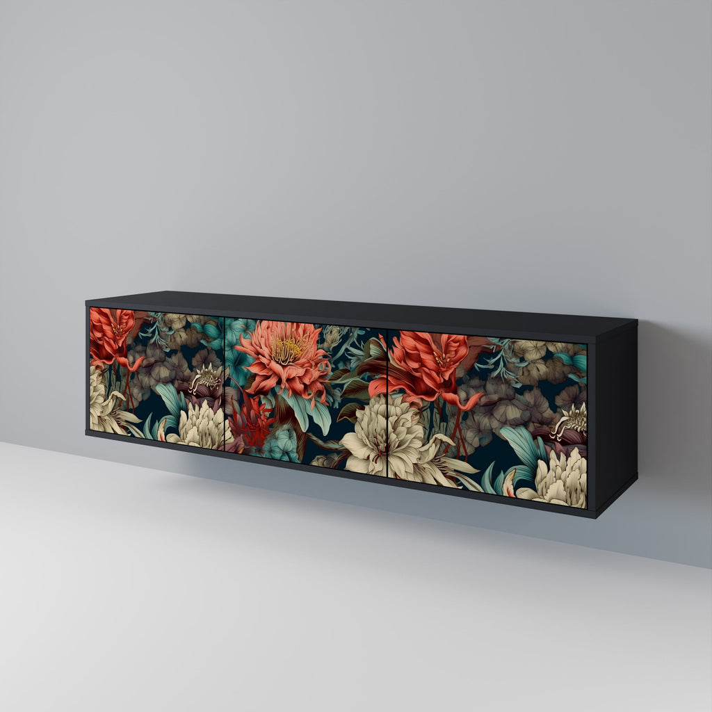 SPROUTING GRACE Móvel de TV com 3 Portas em Acabamento Preto