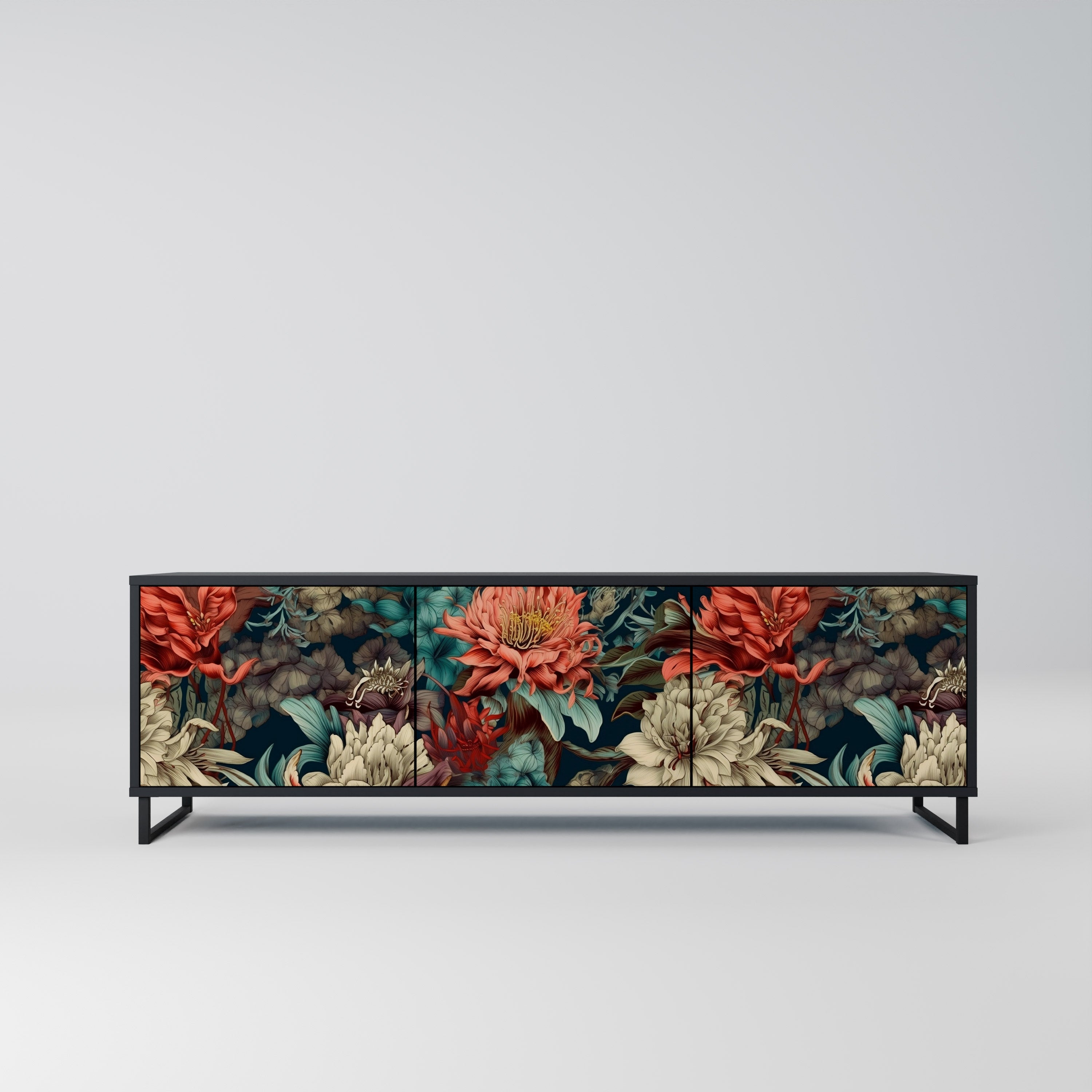 SPROUTING GRACE Móvel de TV com 3 Portas em Acabamento Preto